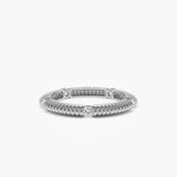14k Full Eternity Ribbed Diamond Wedding Ring Ferkos Fine Jewelry