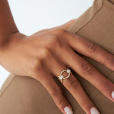 14k Unique Diamond Horsebit Pave Ring Ferkos Fine Jewelry