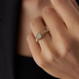 14k Gold Ribbed Oval Signet Ring Ferkos Fine Jewelry