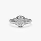 14k Gold Ribbed Oval Signet Ring Ferkos Fine Jewelry