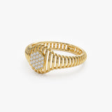 14k Gold Ribbed Oval Signet Ring Ferkos Fine Jewelry