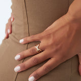 14K Gold Folded Micro Pave Diamond Ring Ferkos Fine Jewelry