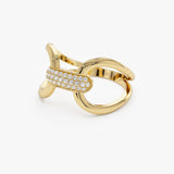 14K Gold Folded Micro Pave Diamond Ring Ferkos Fine Jewelry