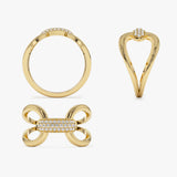 14K Gold Folded Micro Pave Diamond Ring Ferkos Fine Jewelry