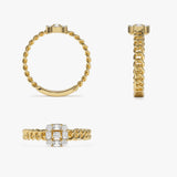 14k Curb Link Illusion Setting Baguette Diamond Ring Ferkos Fine Jewelry