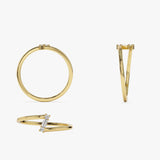 14k Dainty Diagonal Baguette Diamond Ring Ferkos Fine Jewelry