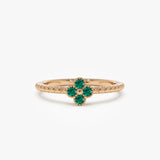 14k Emerald Clover Ring 14K Rose Gold Ferkos Fine Jewelry