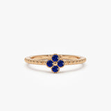 14k Sapphire Clover Ring 14K Rose Gold Ferkos Fine Jewelry