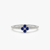 14k Sapphire Clover Ring Ferkos Fine Jewelry