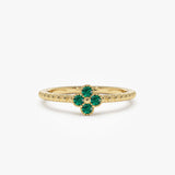 14k Emerald Clover Ring 14K Gold Ferkos Fine Jewelry