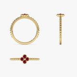 14k Ruby Clover Ring Ferkos Fine Jewelry