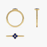 14k Sapphire Clover Ring Ferkos Fine Jewelry