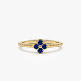 14k Sapphire Clover Ring 14K Gold FERKOS FJ