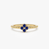 14k Sapphire Clover Ring 14K Gold Ferkos Fine Jewelry