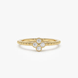 14k Diamond Clover Ring 14K Gold Ferkos Fine Jewelry