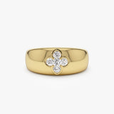 14k Chunky Diamond Clover Ring 14K Gold Ferkos Fine Jewelry