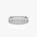 14k Triple Row Diamond Stacking Wedding Ring Ferkos Fine Jewelry