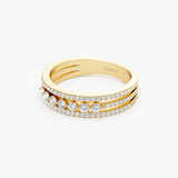 14k Triple Row Diamond Stacking Wedding Ring Ferkos Fine Jewelry