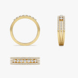 14k Triple Row Diamond Stacking Wedding Ring Ferkos Fine Jewelry