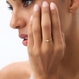 14K Diamond Bezel Twisted Engagement Ring Ferkos Fine Jewelry