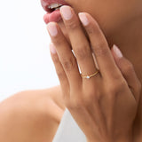 14K Diamond Bezel Twisted Engagement Ring Ferkos Fine Jewelry