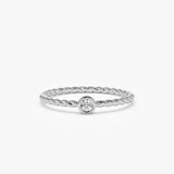 14K Diamond Bezel Twisted Engagement Ring Ferkos Fine Jewelry