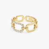 14k Diamond Buckle Chain Ring Ferkos Fine Jewelry