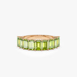 14k Emerald Cut Peridot Nine Stone Ring 2.35ctw Ferkos Fine Jewelry