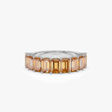 14k Emerald Cut Citrine Nine Stone Ring 2.70ctw Ferkos Fine Jewelry