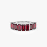 14k Emerald Cut Garnet Nine Stone Ring 3.00ctw Ferkos Fine Jewelry