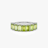 14k Emerald Cut Peridot Nine Stone Ring 2.35ctw Ferkos Fine Jewelry