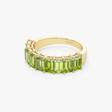 14k Emerald Cut Peridot Nine Stone Ring 2.35ctw Ferkos Fine Jewelry