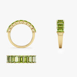14k Emerald Cut Peridot Nine Stone Ring 2.35ctw Ferkos Fine Jewelry
