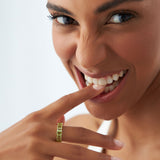 14k Emerald Cut Peridot Nine Stone Ring 2.35ctw Ferkos Fine Jewelry