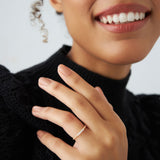 14K Stacking Dainty Beaded Diamond Band Ferkos Fine Jewelry