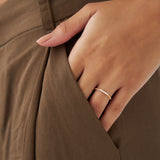 14K Stacking Dainty Beaded Diamond Band Ferkos Fine Jewelry