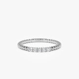 14K Stacking Dainty Beaded Diamond Band Ferkos Fine Jewelry