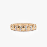 14K Alternating Diamond Bar Band 14K Rose Gold Ferkos Fine Jewelry