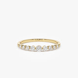 14k Gold Shared Prong Graduating Diamond Wedding Ring 14K Gold Ferkos Fine Jewelry