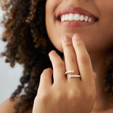 14k Cross Over Graduated Diamond Wrap Ring Ferkos Fine Jewelry