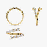 14k Cross Over Graduated Diamond Wrap Ring Ferkos Fine Jewelry