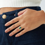 14k Three Stone Emerald Engagement Ring Ferkos Fine Jewelry