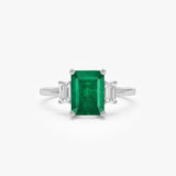 14k Three Stone Emerald Engagement Ring Ferkos Fine Jewelry