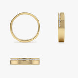 14K 4MM Half Eternity Diamond Wedding Band Ferkos Fine Jewelry