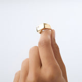 14K Gold Rectangular Diamond Signet Ring Ferkos Fine Jewelry