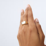 14K Gold Rectangular Diamond Signet Ring Ferkos Fine Jewelry