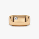 14K Gold Rectangular Diamond Signet Ring 14K Rose Gold Ferkos Fine Jewelry