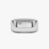 14K Gold Rectangular Diamond Signet Ring Ferkos Fine Jewelry