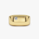 14K Gold Rectangular Diamond Signet Ring 14K Gold Ferkos Fine Jewelry