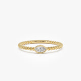 14kt Bezel Marquise Diamond Rope ring 14K Gold FERKOS FJ